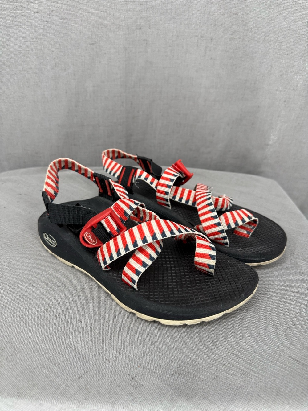 Chaco Cloud 2 Sport Sandals Womens Sz 7 Black Red White Comfort Hiking Strappy